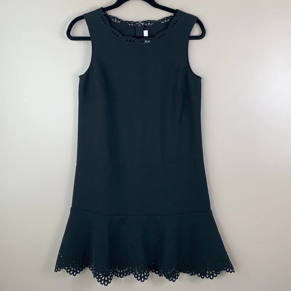 Loft black sleeveless laser cut dress sz 4